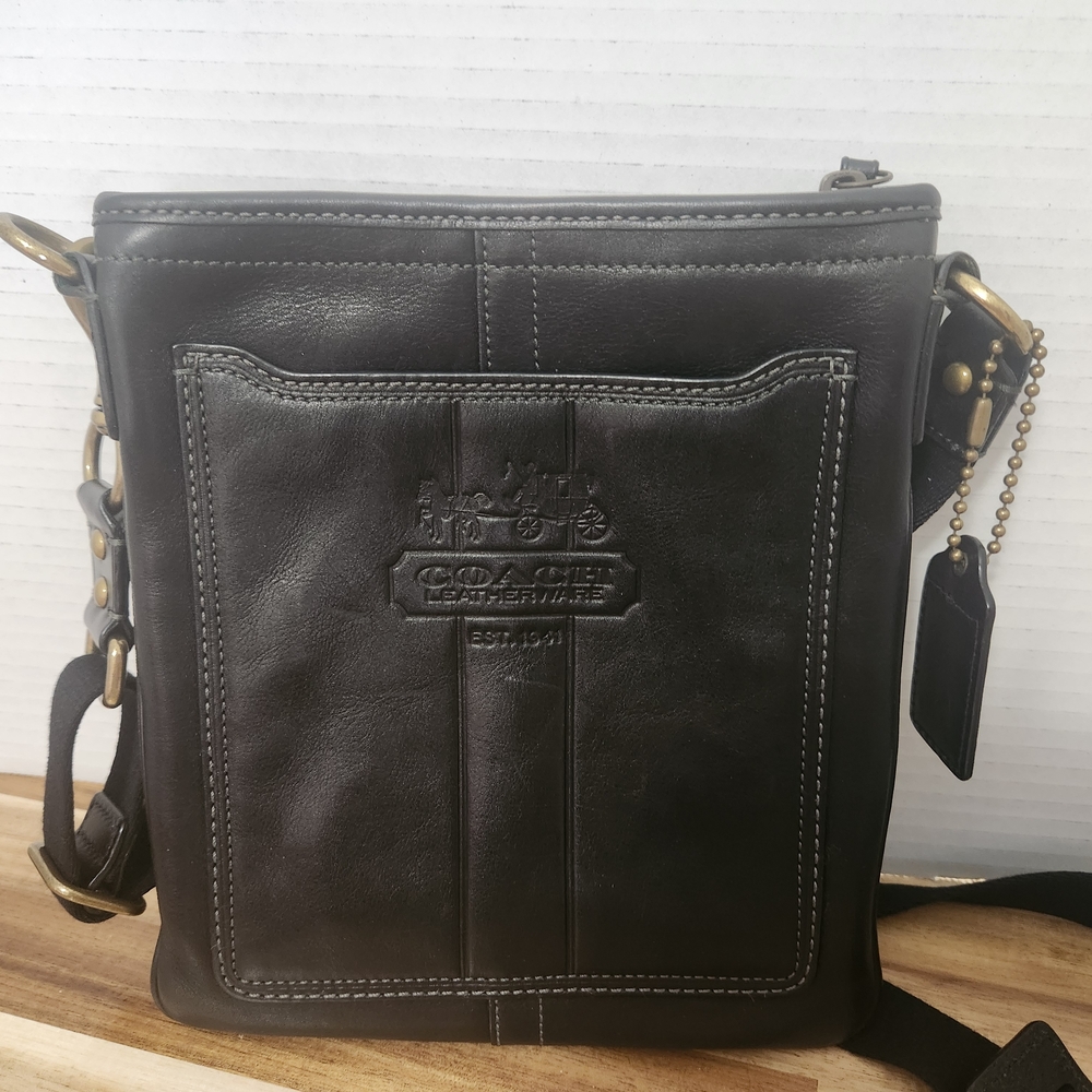 Coach Black Leather Crossbody Bag